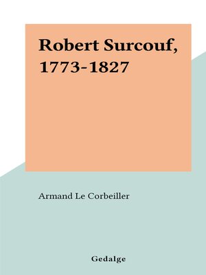 cover image of Robert Surcouf, 1773-1827